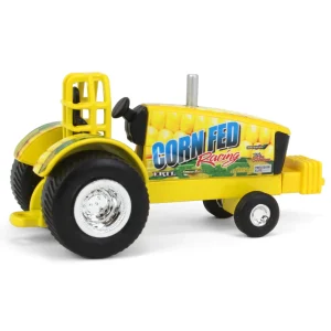 Manufacturer_ERTL Pulling Tractors<1/64 Corn Fed Racing Yellow Pulling Tractor, ERTL Collect N Play