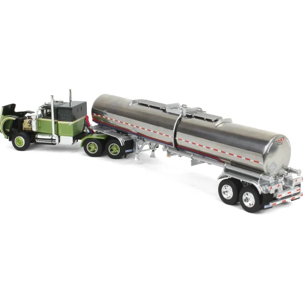 Manufacturer_DCP by First Gear Tanker Trucks<1/64 Dark Green/Olive White Western Star 4900 36in Sleeper with Brenner Chemical Tanker, DCP by First Gear