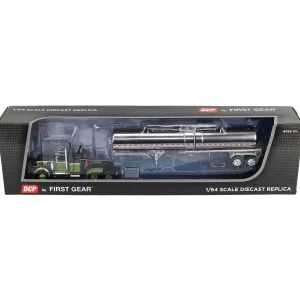 Manufacturer_DCP by First Gear Tanker Trucks<1/64 Dark Green/Olive White Western Star 4900 36in Sleeper with Brenner Chemical Tanker, DCP by First Gear