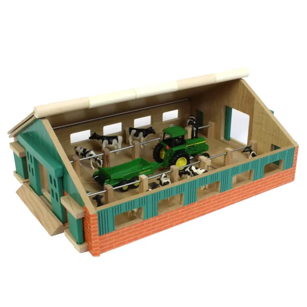 Manufacturer_Universal Hobbies Wooden Barns & Large Accessories<1/87 Deluxe Cattle Barn with Drive Thru Bay