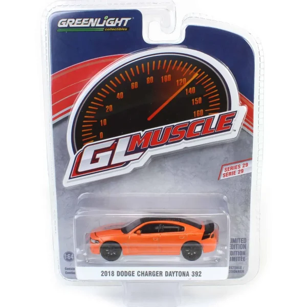 Manufacturer_Greenlight Collectibles Cars & Suvs<1/64 2018 Dodge Charger Daytona 392, Go Mango, GreenLight Muscle Series 29