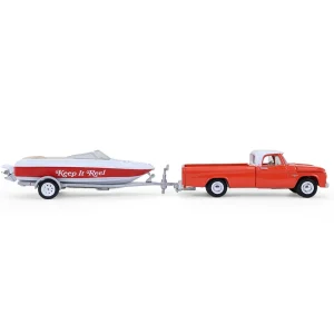 Manufacturer_Greenlight Collectibles Pickup Trucks<1/64 1967 Dodge D-100 with Boat and Trailer, Hitch & Tow Series 33