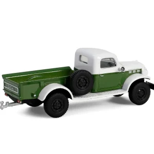 Manufacturer_Greenlight Collectibles Pickup Trucks<1/64 1950 Dodge Power Wagon with 1/4 Ton Cargo Trailer, Green & White, Hitch & Tow Series 32