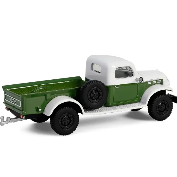 Manufacturer_Greenlight Collectibles Pickup Trucks<1/64 1950 Dodge Power Wagon with 1/4 Ton Cargo Trailer, Green & White, Hitch & Tow Series 32