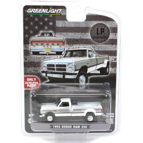 Manufacturer_Greenlight Collectibles Pickup Trucks<1/64 1993 Dodge Ram 350 Cummins Dually, White, LP Diecast Exclusive