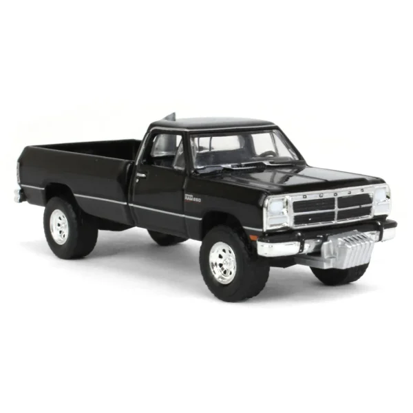 Manufacturer_Greenlight Collectibles Pickup Trucks<1/64 1992 Dodge Ram 1st Generation, Black Pulling Truck, Outback Toys Exclusive