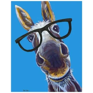 Outback Toys Farm Art & DéCor<Donkey Glasses 16" x 12.5" Tin Sign