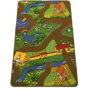 Outback Toys Preschool Playroom<Double-Sided Farm & Street Play Carpet, 32in x 47in