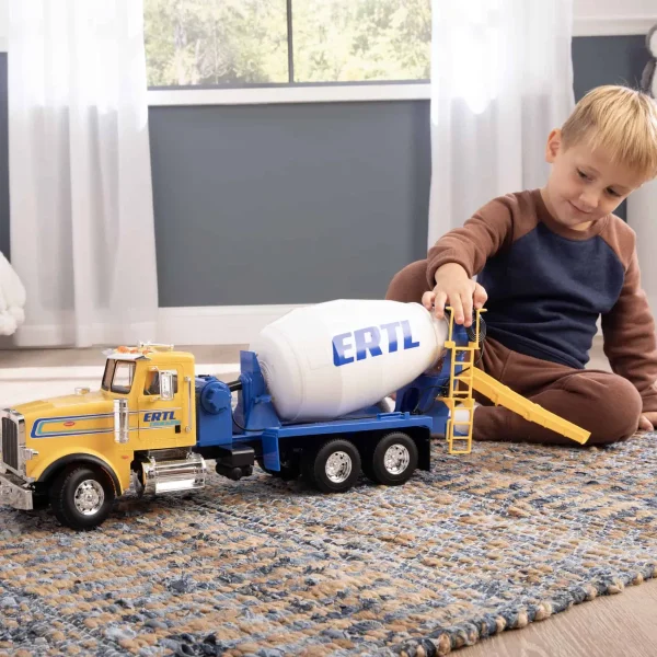 Manufacturer_ERTL Tow & Straight Trucks<1/16 ERTL Big Farm Yellow & Blue Peterbilt Model 367 Cement Mixer