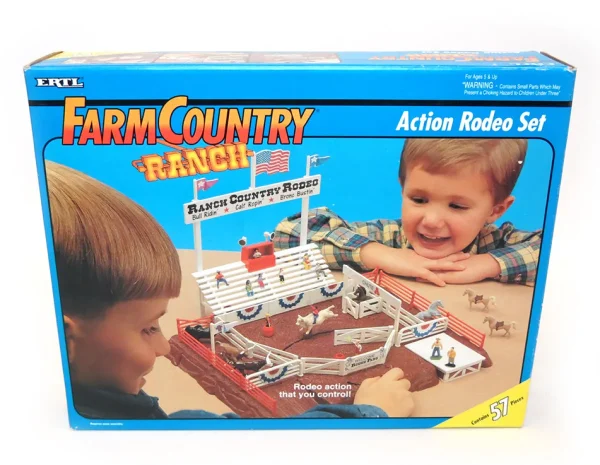 Manufacturer_ERTL Ertl Farm Sets<1/64 Farm Country Rodeo Set by ERTL with 57 Pieces, Figures & Grandstands