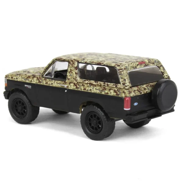 Manufacturer_Greenlight Collectibles Pickup Trucks<1/64 1996 Ford Bronco Lifted, Camo & Black, All-Terrain Series 14