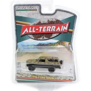 Manufacturer_Greenlight Collectibles Pickup Trucks<1/64 1996 Ford Bronco Lifted, Camo & Black, All-Terrain Series 14