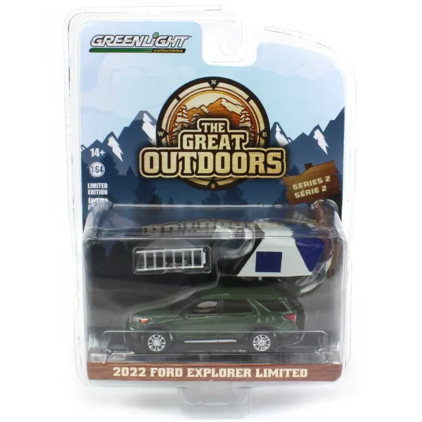 Manufacturer_Greenlight Collectibles Cars & Suvs<1/64 2022 Ford Explorer with Rooftop Tent, Great Outdoors Series 2