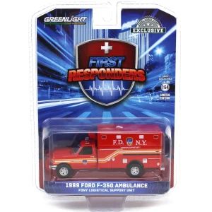 Manufacturer_Greenlight Collectibles Cars & Suvs | Emergency Vehicles<1/64 1989 Ford F-350 Ambulance - FDNY Logistical Support Unit, First Responders, Hobby Exclusive