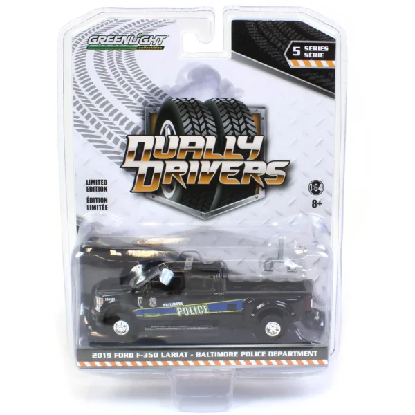 Manufacturer_Greenlight Collectibles Emergency Vehicles | Pickup Trucks<1/64 2019 Ford F-350 Dually, Baltimore Police, Dually Drivers Series 5