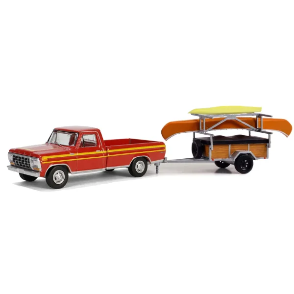 Manufacturer_Greenlight Collectibles Cars & Suvs | Pickup Trucks<1/64 1978 Ford F-150 Ranger Explorer with Canoe Trailer & Canoe Rack, Hitch & Tow Series 31