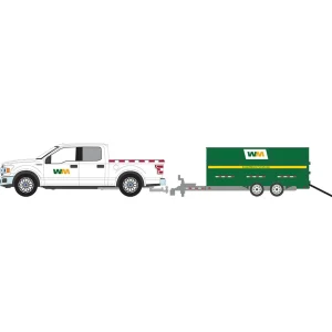 Manufacturer_Greenlight Collectibles Pickup Trucks<1/64 2018 Ford F-150 SuperCrew Waste Management with Double-Axle Dump Trailer, Hitch & Tow Series 29