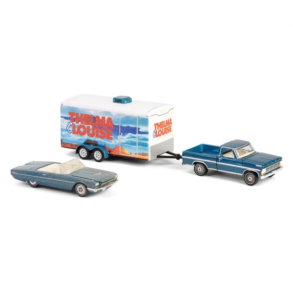 Manufacturer_Greenlight Collectibles Cars & Suvs | Pickup Trucks<1/64 1967 Ford F-250 with Enclosed Car Hauler & 1966 Ford Thunderbird, Thelma & Louise, Hollywood Hitch & Tow Series 13