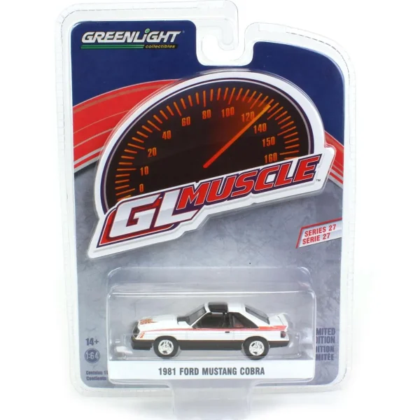 Manufacturer_Greenlight Collectibles Cars & Suvs<1/64 1981 Ford Mustang Cobra, Polar White, Muscle Series 27