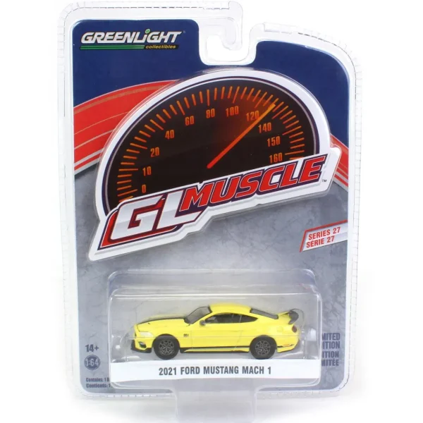Manufacturer_Greenlight Collectibles Cars & Suvs<1/64 2021 Ford Mustang Mach 1, Grabber Yellow, Muscle Series 27