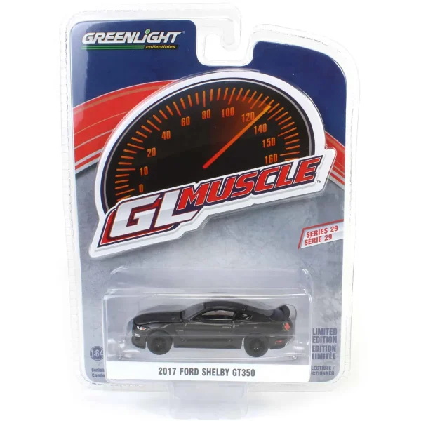 Manufacturer_Greenlight Collectibles Cars & Suvs<1/64 2017 Ford Shelby GT350, Magnetic with Blue Stripes, GreenLight Muscle Series 29