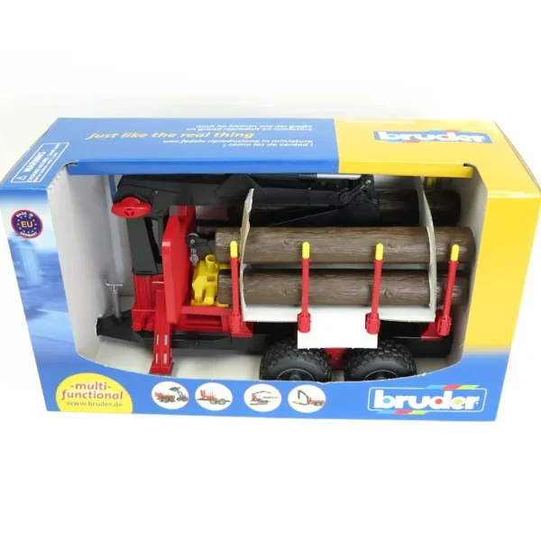 Manufacturer_Bruder Toys Forestry<1/16 Forestry Trailer with Loading Crane & 4 Logs