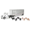 Manufacturer_ERTL Agricultural Trucks<1/32 Freightliner 122SD Semi with Livestock Trailer & Cattle by ERTL