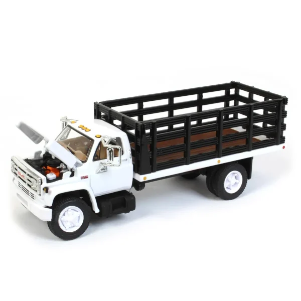 Manufacturer_First Gear, Inc. Tow & Straight Trucks<1/64 GMC 6500 Stake Bed, White with Black Stakes, First Gear Exclusive