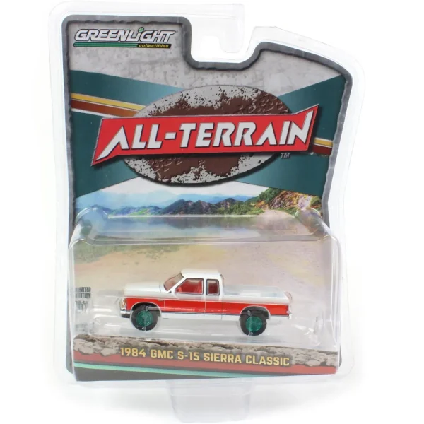 Manufacturer_Greenlight Collectibles Pickup Trucks<1/64 1984 GMC S-15 Sierra Classic 4x4 Apple Red and Frost, All Terrain Series 14--CHASE UNIT