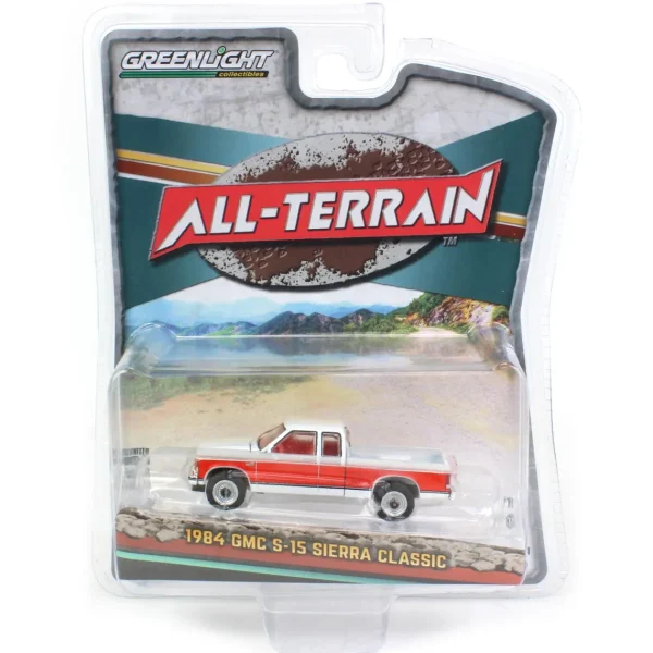 Manufacturer_Greenlight Collectibles Pickup Trucks<1/64 1984 GMC S-15 Sierra Classic 4x4, Apple Red & Frost, All-Terrain Series 14