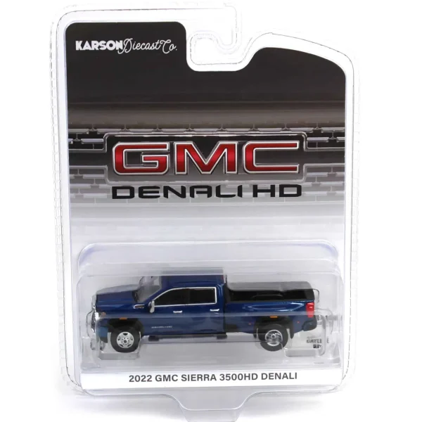 Manufacturer_Greenlight Collectibles Pickup Trucks<1/64 2022 GMC Sierra 3500 Denali Dually, Pacific Blue, Karson Diecast Exclusive