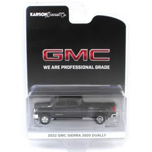 Manufacturer_Greenlight Collectibles Pickup Trucks<1/64 2022 GMC Sierra 3500HD Pro Dually, Onyx Black, Karson Diecast Exclusive