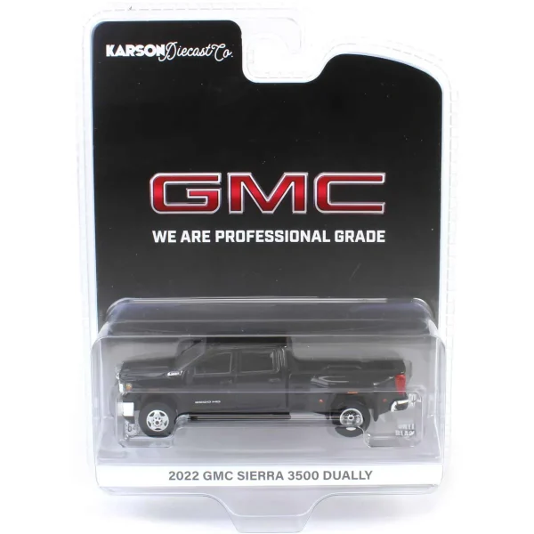 Manufacturer_Greenlight Collectibles Pickup Trucks<1/64 2022 GMC Sierra 3500HD Pro Dually, Onyx Black, Karson Diecast Exclusive