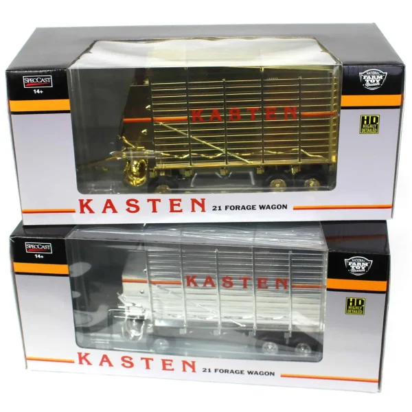 Manufacturer_SpecCast Implements<Gold & Silver Chrome Set ~ 1/16 Kasten Heavy Duty 21 Forage Wagon, 2022 NFTM Renovation Unit, 2nd in Series