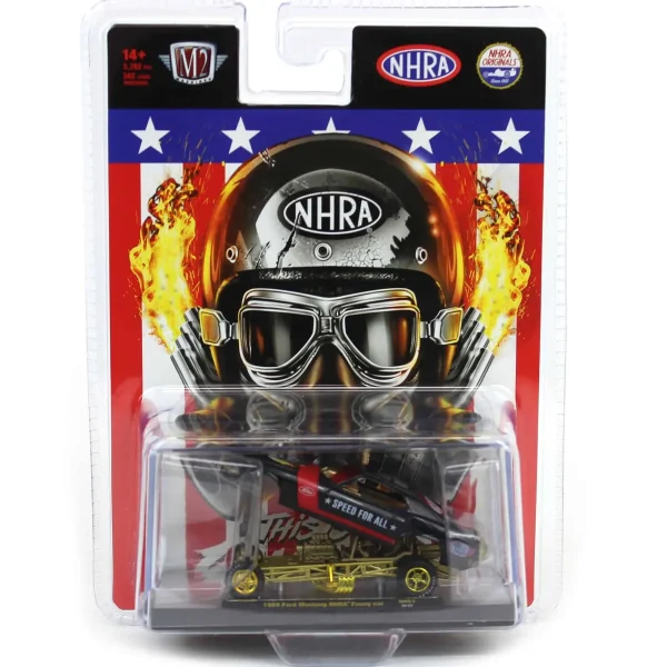Manufacturer_M2 Machines Cars & Suvs<Gold Rim Chase Unit ~ 1/64 M2 Machines 1969 Ford Mustang Funny Car, Pearl Black & Red, Hobby Exclusive