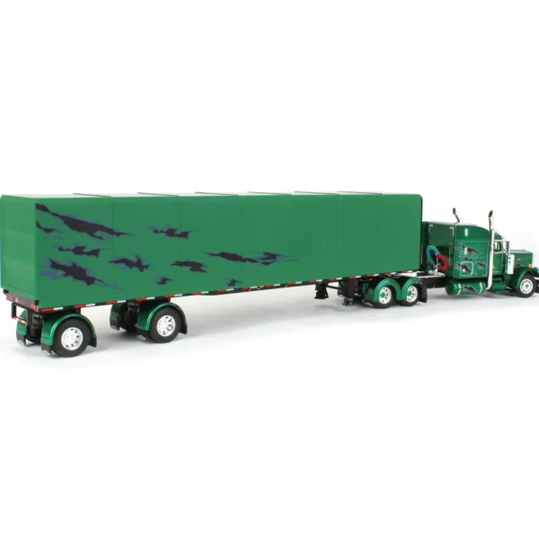Manufacturer_DCP by First Gear Box Trucks & Trailers<1/64 Green & Black Peterbilt 359 63in Mid-Roof Sleeper w/ 53ft Utility Roll Tarp Trailer, DCP by First Gear