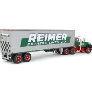Manufacturer_DCP by First Gear Box Trucks & Trailers<1/64 Green & Red Ford LN9000 with 40' Trailer, Reimer Express Lines, DCP by First Gear