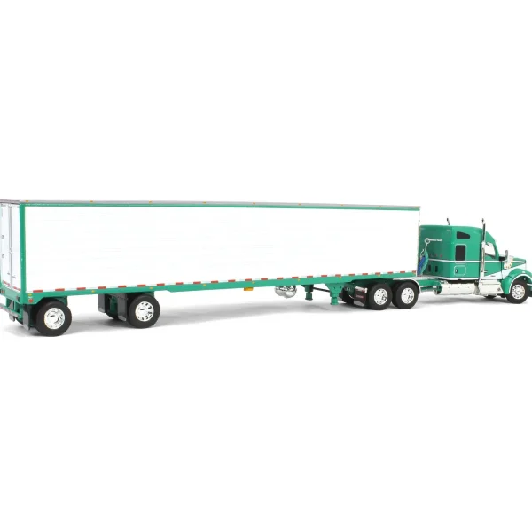 Manufacturer_DCP by First Gear Box Trucks & Trailers<1/64 Green & White Kenworth W990 with Spread Axle Reefer Trailer, DCP by First Gear