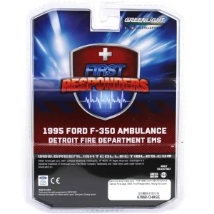 Manufacturer_Greenlight Collectibles Cars & Suvs | Emergency Vehicles<Green Chrome Chase Unit ~ 1/64 1995 Ford F-350 Ambulance, Detroit First Dept. EMS, First Responders, Hobby Exclusive