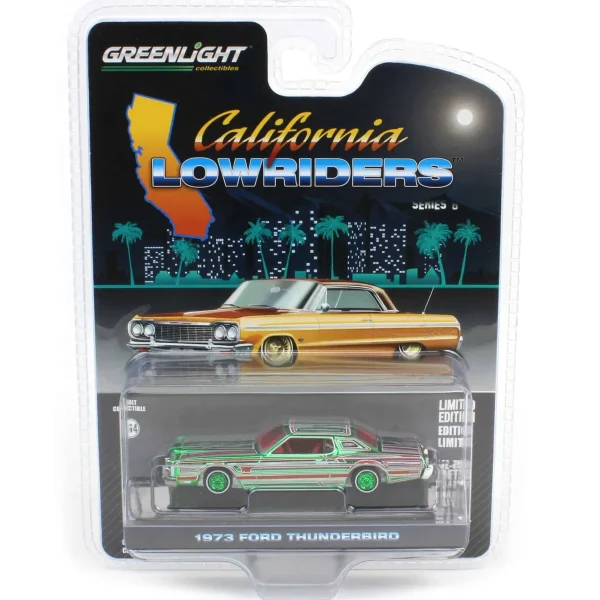 Manufacturer_Greenlight Collectibles Cars & Suvs<Green Chrome Pinstriped Chase ~ 1/64 1973 Ford Thunderbird, Red Custom, California Lowriders Series 6