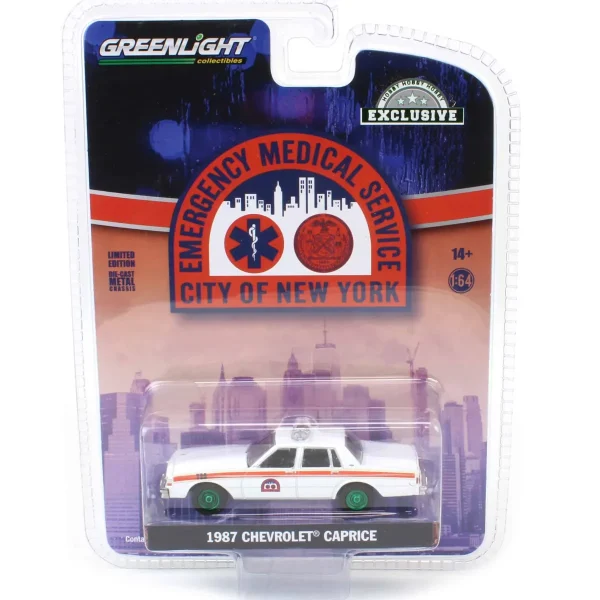 Manufacturer_Greenlight Collectibles Emergency Vehicles<Green Machine Chase Unit ~ 1/64 1987 Chevrolet Caprice, NYC EMS, Hobby Exclusive