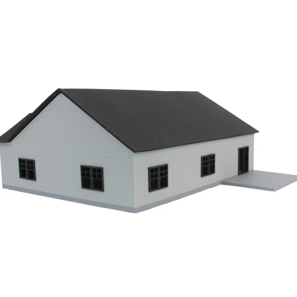 Outback Toys 3D Print & Small Accessories<1/64 Grey & Black “The Ranch” Farm House w/ Opening Garage & Back Deck, 3D Printed