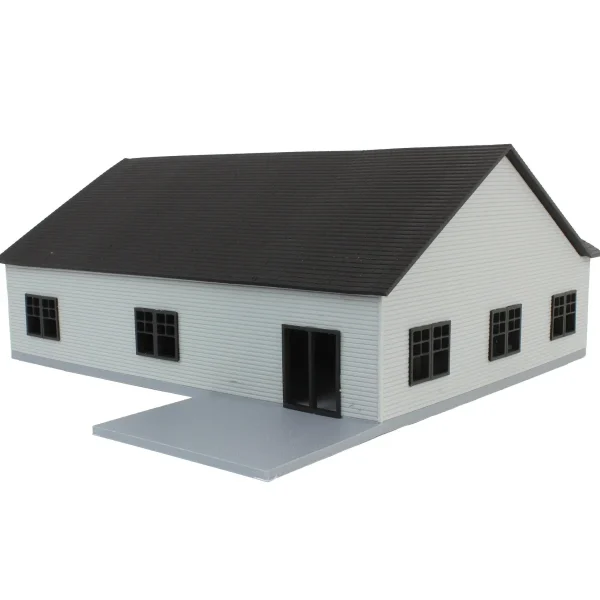 Outback Toys 3D Print & Small Accessories<1/64 Grey & Black “The Ranch” Farm House w/ Opening Garage & Back Deck, 3D Printed