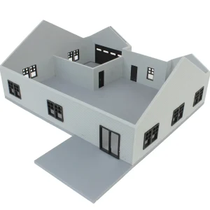 Outback Toys 3D Print & Small Accessories<1/64 Grey & Black “The Ranch” Farm House w/ Opening Garage & Back Deck, 3D Printed