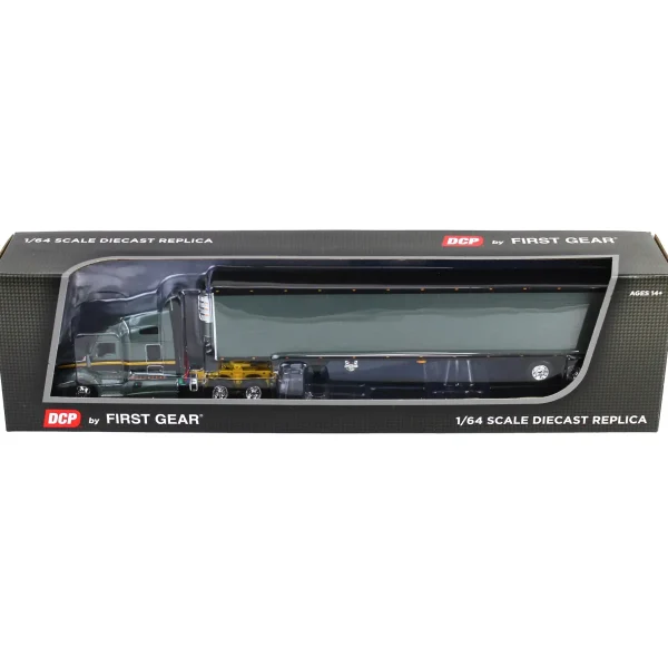 Manufacturer_DCP by First Gear Box Trucks & Trailers<1/64 Gunmetal Gray Kenworth T680 Sleeper with Tandem-Axle Reefer Trailer, DCP by First Gear