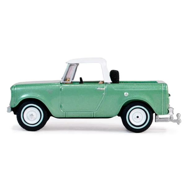 Manufacturer_Greenlight Collectibles Cars & Suvs<1/64 1965 Harvester Scout Half Cab Pickup, Aspen Green, Blue Collar Series 13
