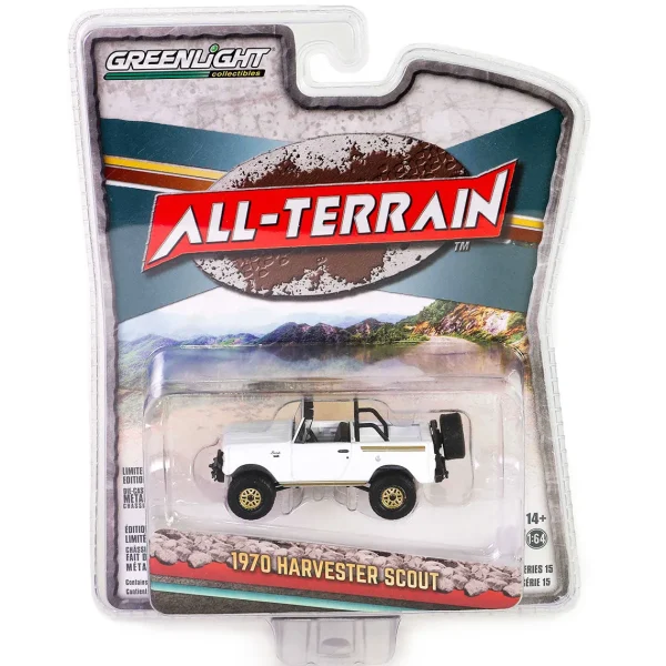 Manufacturer_Greenlight Collectibles Cars & Suvs<1/64 1970 Harvester Scout Lifted with Off-Road Parts, All-Terrain Series 15