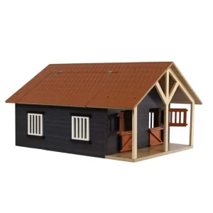 Outback Toys Wooden Barns & Large Accessories<1/24 Horse Stable with 2 Stalls and Storage Room