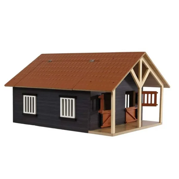 Outback Toys Wooden Barns & Large Accessories<1/24 Horse Stable with 2 Stalls and Storage Room