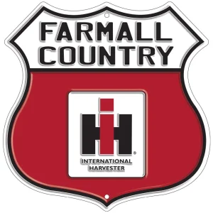 Outback Toys Branded Signs<IH Farmall Country Embossed Highway Badge 12in x 12in Tin Sign
